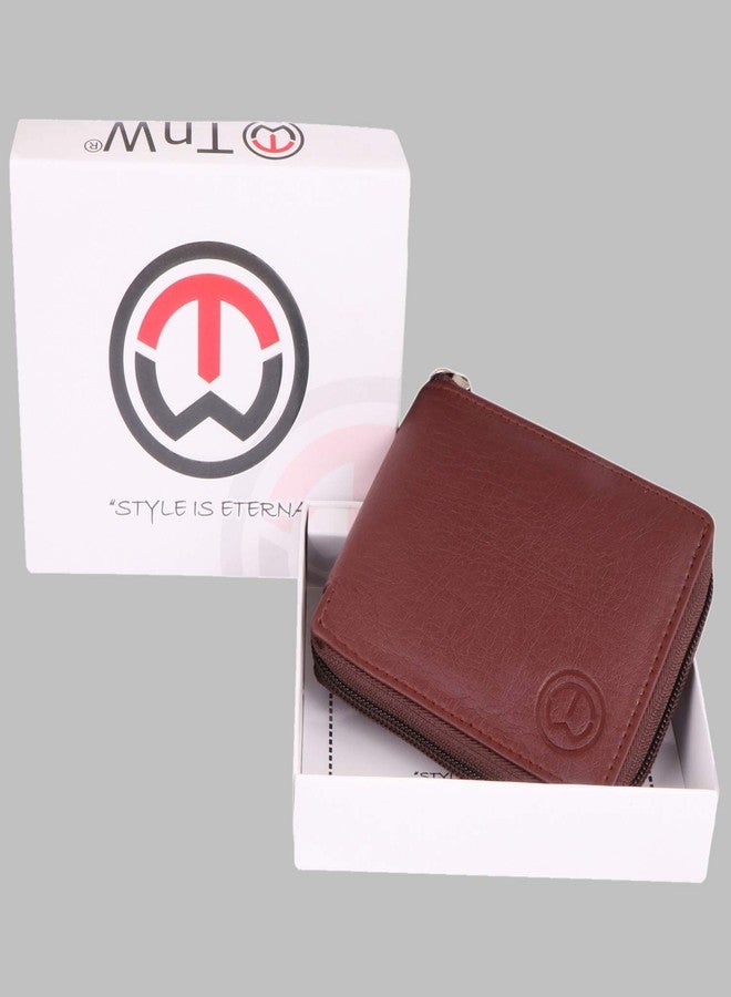 TnW Small Women's Wallet -PU Leather Multi Wallets | Credit Card Holder | Coin Purse Zipper -Small Secure Card Case/Gift Wallet for Women (Brown) - Image 5